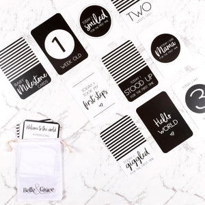 Monochrome Baby Milestone Cards - Belle and Grace Boutique