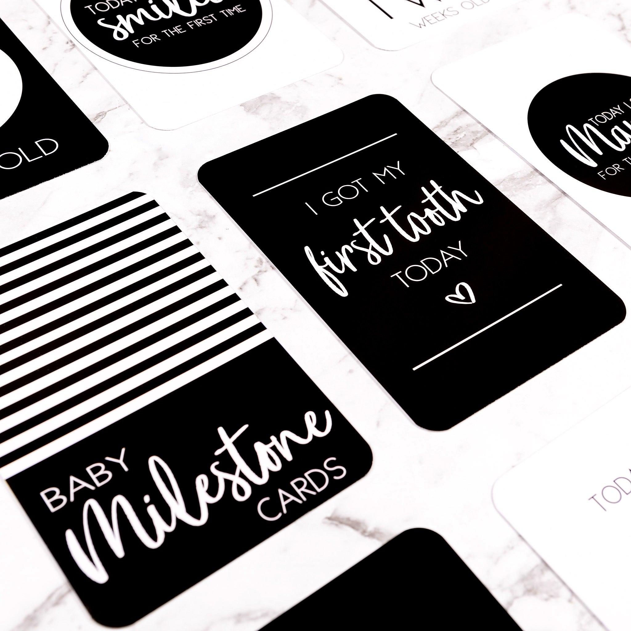 Monochrome Baby Milestone Cards - Belle and Grace Boutique