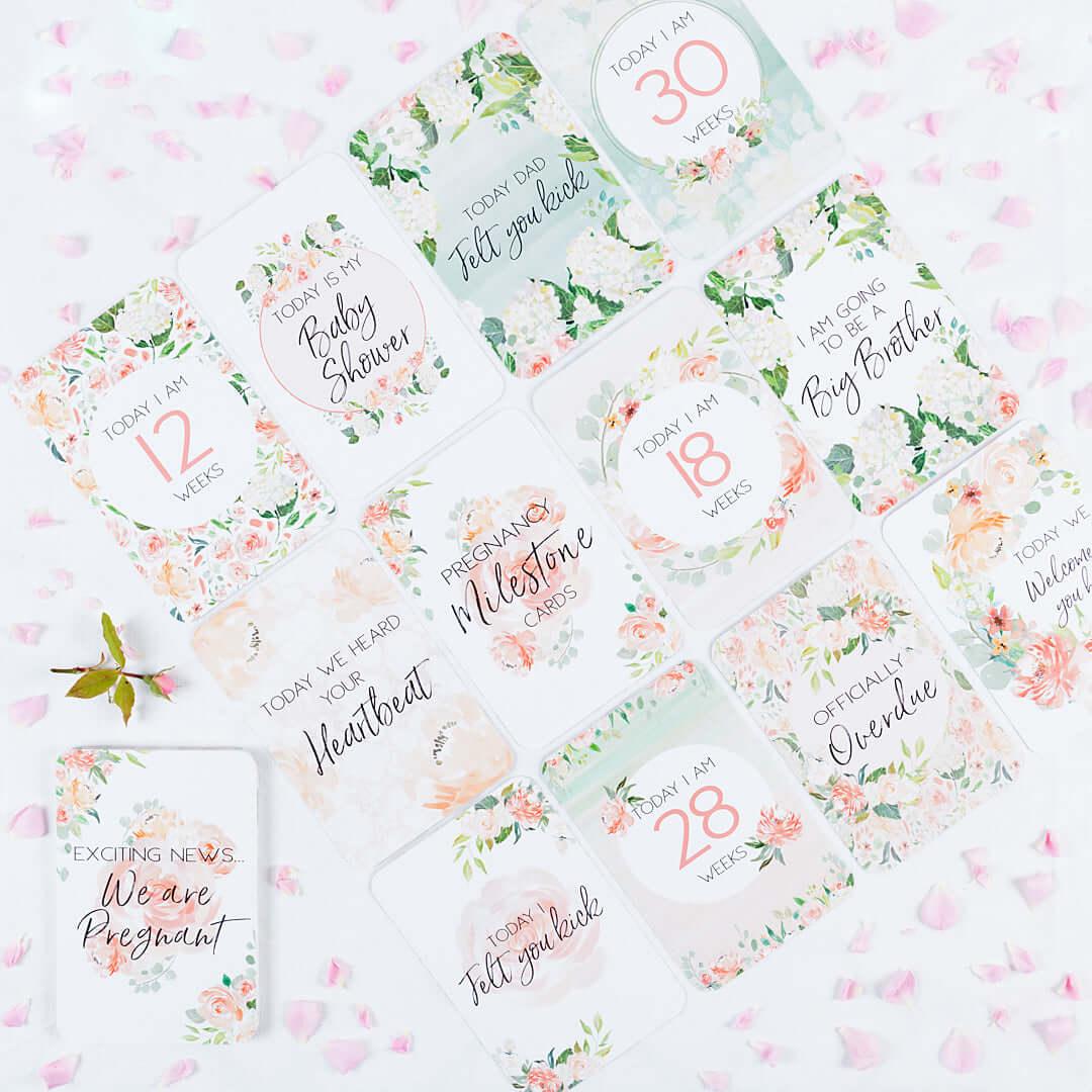 Floral Pregnancy Milestone Cards - Belle and Grace Boutique