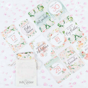 Floral Pregnancy Milestone Cards - Belle and Grace Boutique