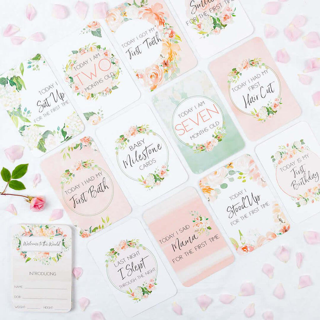 Floral Baby Milestone Cards - Belle and Grace Boutique